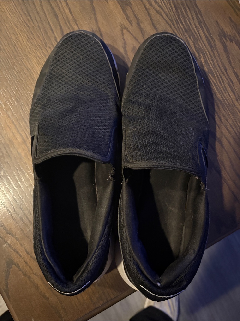 Skechers Men's Black Slip-On Mesh Loafers